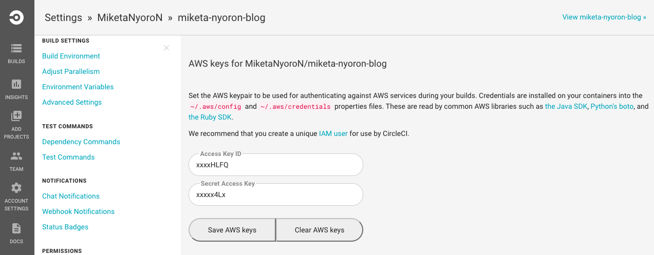 AWS access keys